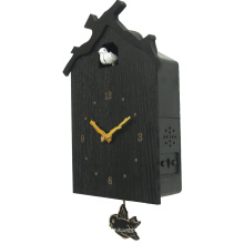 Black Classic Cuckoo Wall Clock Cuckoo Bird Time Pendulum Wood Clock